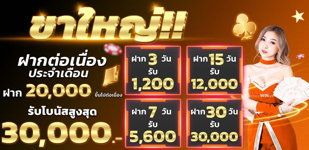 Deposit 20,000 or more and receive a maximum bonus of 30,000 baht 1024*500 By Hotwin888